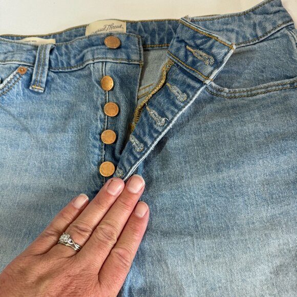 Universal Thread Vintage Midi Cuff Off Jeans Shorts 6/28 Button Fly Light Wash - Picture 8 of 10
